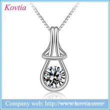 new 2016 Fashion wedding dress hard silver grey metal 925 sterling silver necklace